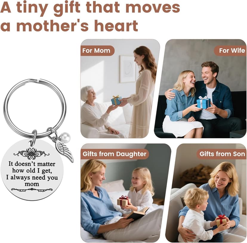 iJuqi Mother's Day Gifts from Daughter Son for Mom Birthday Valentine's Day Christmas Gifts Mom Keychain Mother Keyring