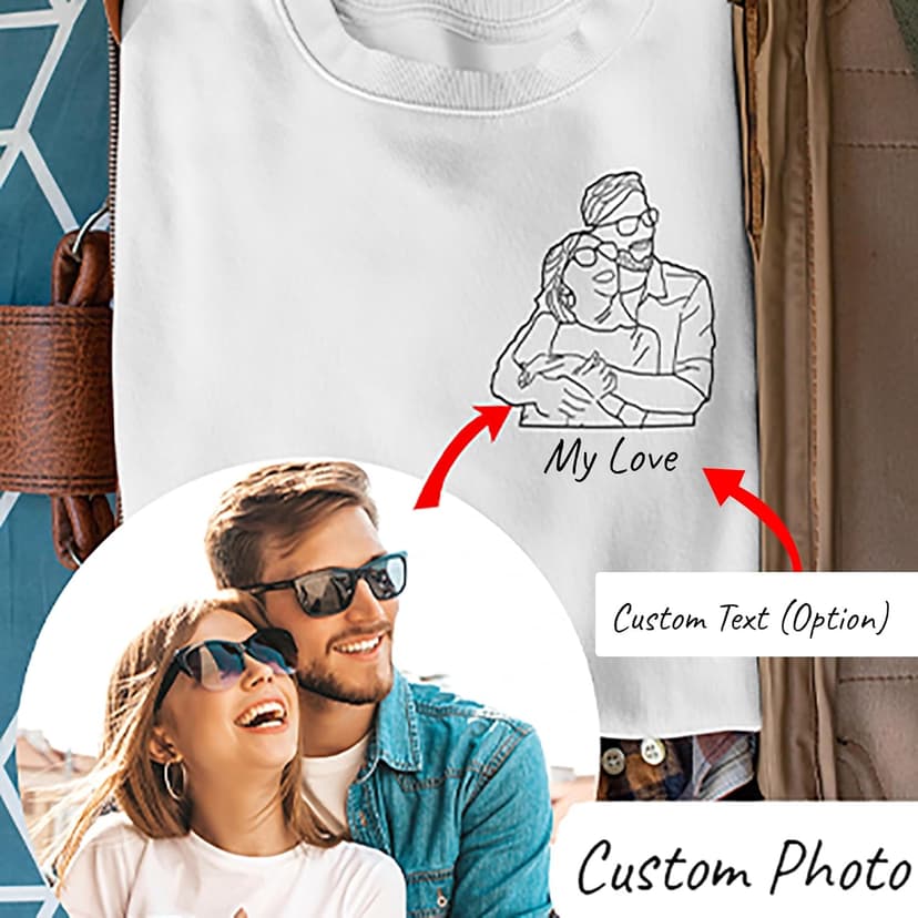 Custom Hoodies Design Your Own, Shirt Portrait From Photo, Valentines Customized Gifts For Boyfriend 2024