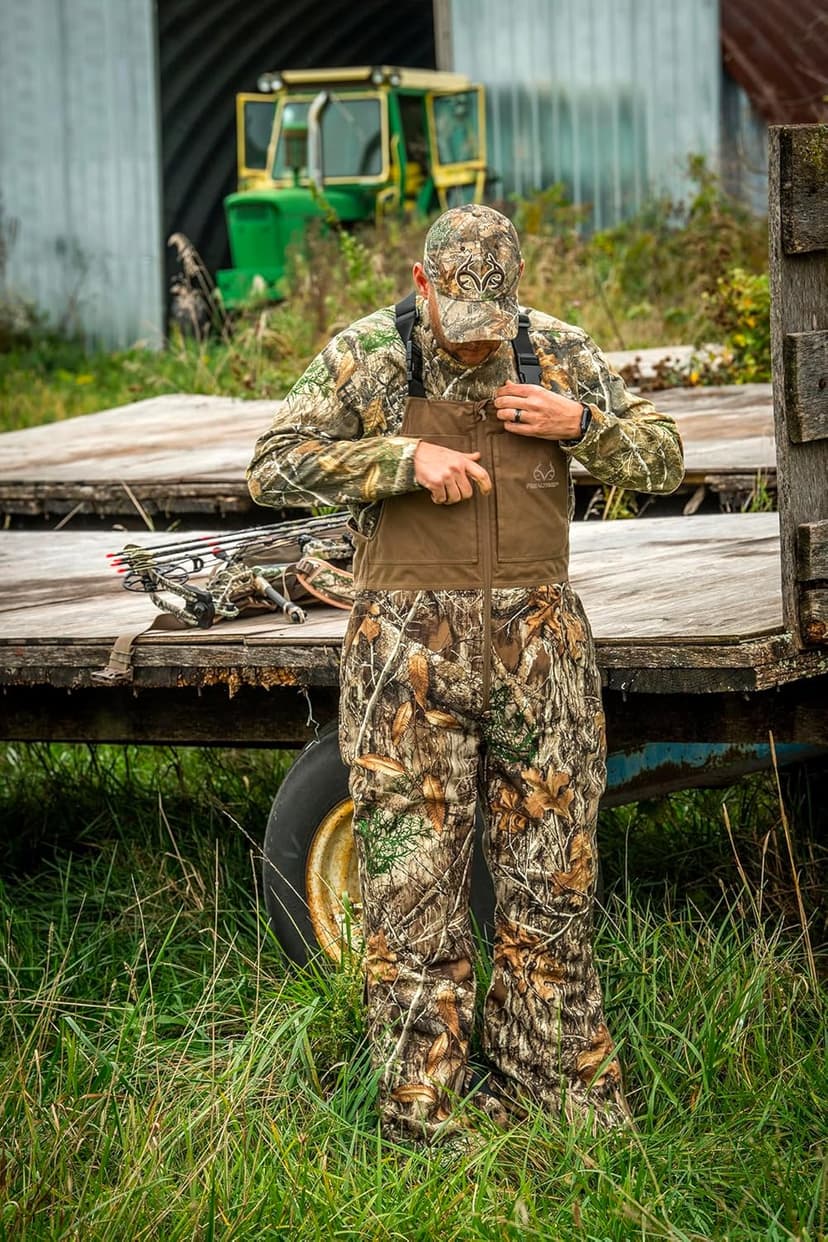 Realtree Men's Camo Hunting Insulated Water Resistant Breathable Midweight Super Warm Bibs Coveralls
