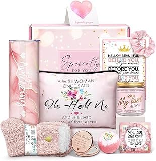 Gifts for Women,Birthday Gifts for Women Friendship,Spa Gifts Basket with Wine Tumbler,Gift Set for Women,Self Care Gift Idea for Mom,Her,Female Friend,Sister,Wife,Unique Gifts for Women