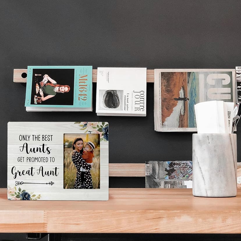 FONDCANYON Aunt Picture Frame, Only the Best Aunts Get Promoted to Great Aunt Picture Photo Frame, Pregnancy Announcements, Pregnancy Announcements for Family, 4x6 Picture Frame