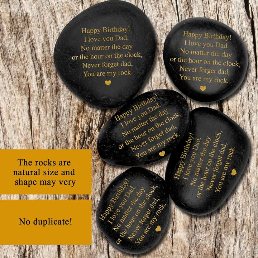 VELENTI Dad Birthday Gifts Decorative Stones - You are My Rock Engraved Decorative Accessories - Heartwarming Birthday Gift for Dad - Happy Birthday Dads Gift from Son, Daughter