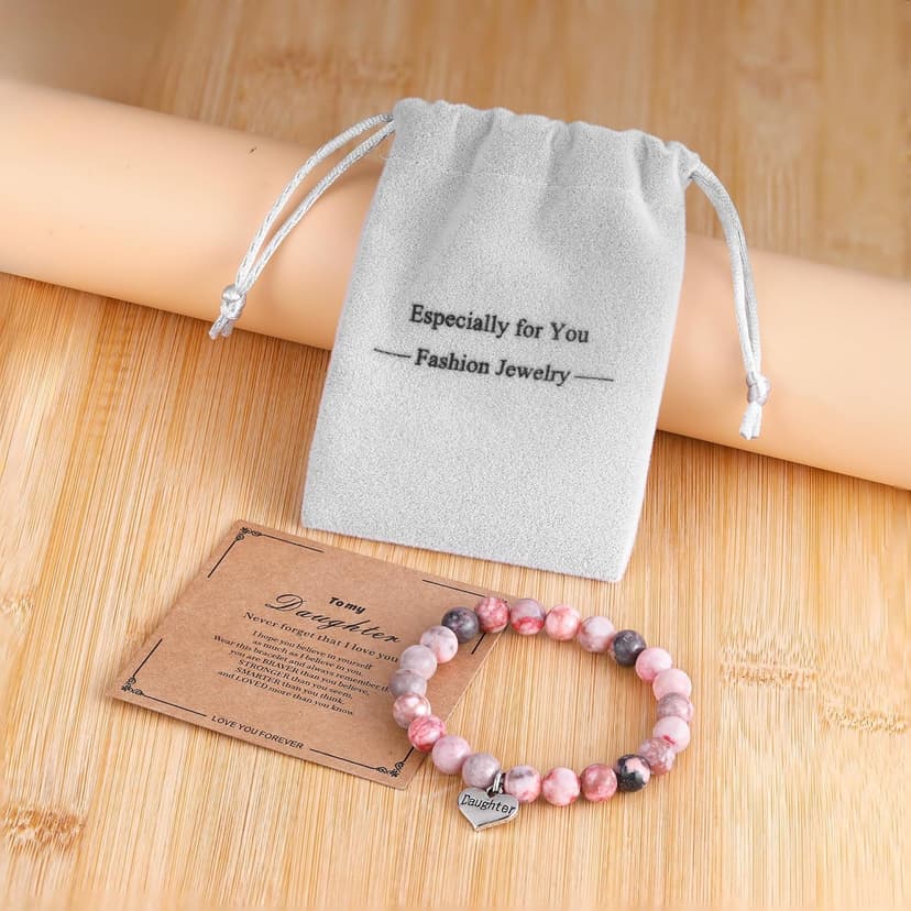 iWenSheng Daughter Gift from Mom Dad - Inspirational Daughter's Bracelet from Mother Father, Birthday Christmas Graduation Gifts for Daughters