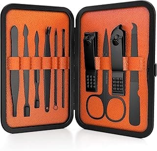Wild Willies 10-Piece Pedicure & Manicure Kit for Men & Women - Includes Nail Clippers, Scissors, Tweezers, Files - Compact Travel Nail Grooming Kit, Mens Nail Care Set