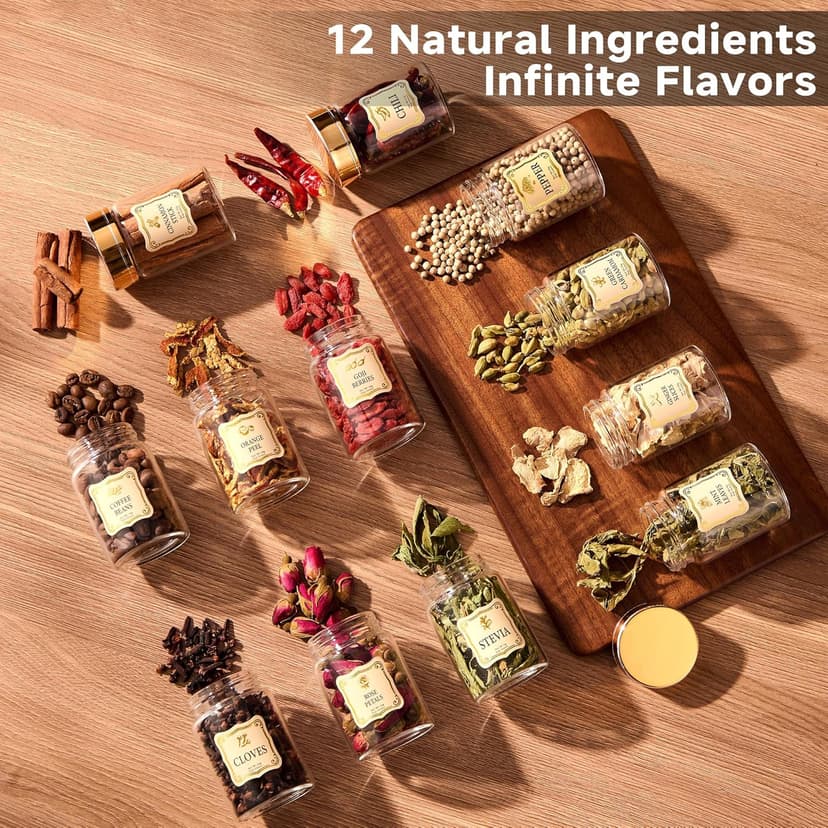 Whiskey Infusion Kit Gifts for Men – 12 Natural Ingredients, Decanter, Infusion Jar, Glass, Ice Mold – DIY Whiskey, Bourbon, Rum & Cocktail Infusion Set for Him, Dad, Husband