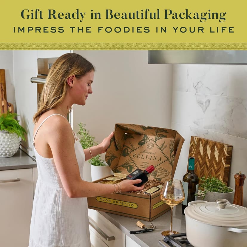 Mercato di Bellina Italian Food Gift Basket, La Cucina Italiana - A Vegan-Friendly, All-Natural Pasta Gift Basket, Gourmet Present for Foodies, Anniversary, Holiday or Celebration