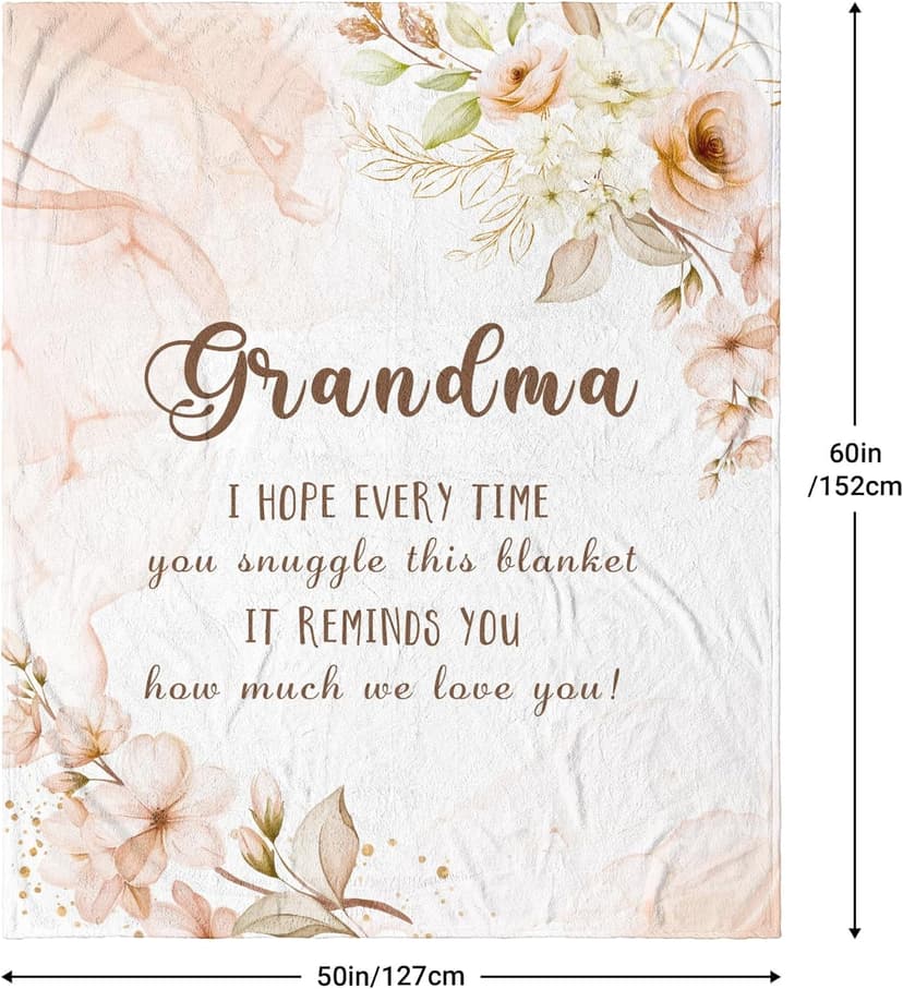 Gifts for Grandma, Grandma Blanket 60"X50", Grandmas Birthday Gifts from Grandkid, Grandma's Gift Ideas for Mothers Day & Christmas, Grandmother Gifts