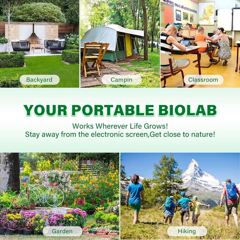 Bug Catcher for Kids, Insect Trap Kit with 6X Magnifier Glass - STEM Educational Exploration Tool for Indoor and Outdoor,Christmas Birthday Gifts Toys for Adults, Boys, and Girls, Green