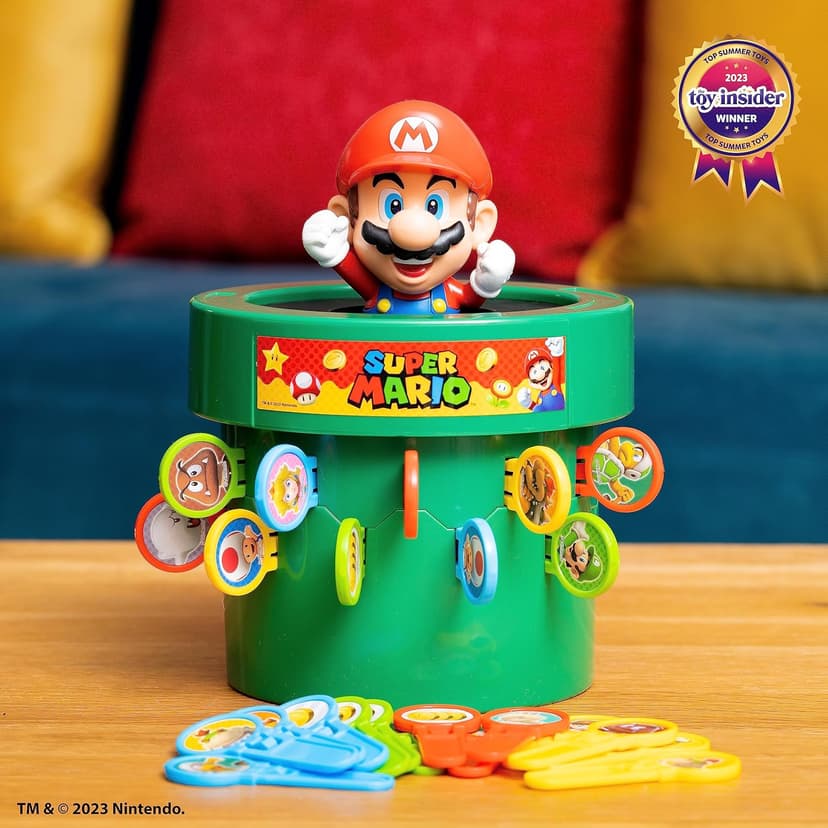 TOMY Pop Up Super Mario Board Game - Family and Preschool Games for Family Game Night - Kids Activities and Super Mario Toys - Girls and Boys Games - 2-4 Players - Ages 4 Years and Up