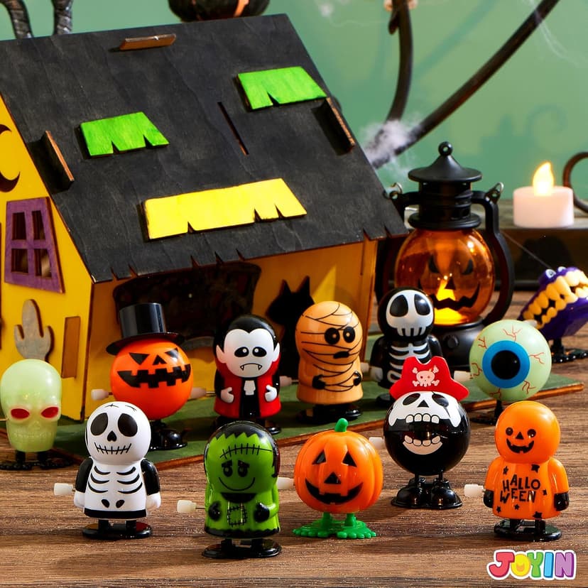 JOYIN 12 PCS Halloween Wind Up Toys for Kids Gifts, Wind Up Toys Bulk for Halloween Party Favors Goodie Bag Fillers, Student School Classroom Favors, Carnival Game Prizes