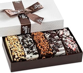 5 Valentines Chocolate Biscotti Gift Box, Gourmet Cookie Gift Basket for Food Delivery, Fancy Cookies Gift Ideas for Women, Men, Wife Girlfriend