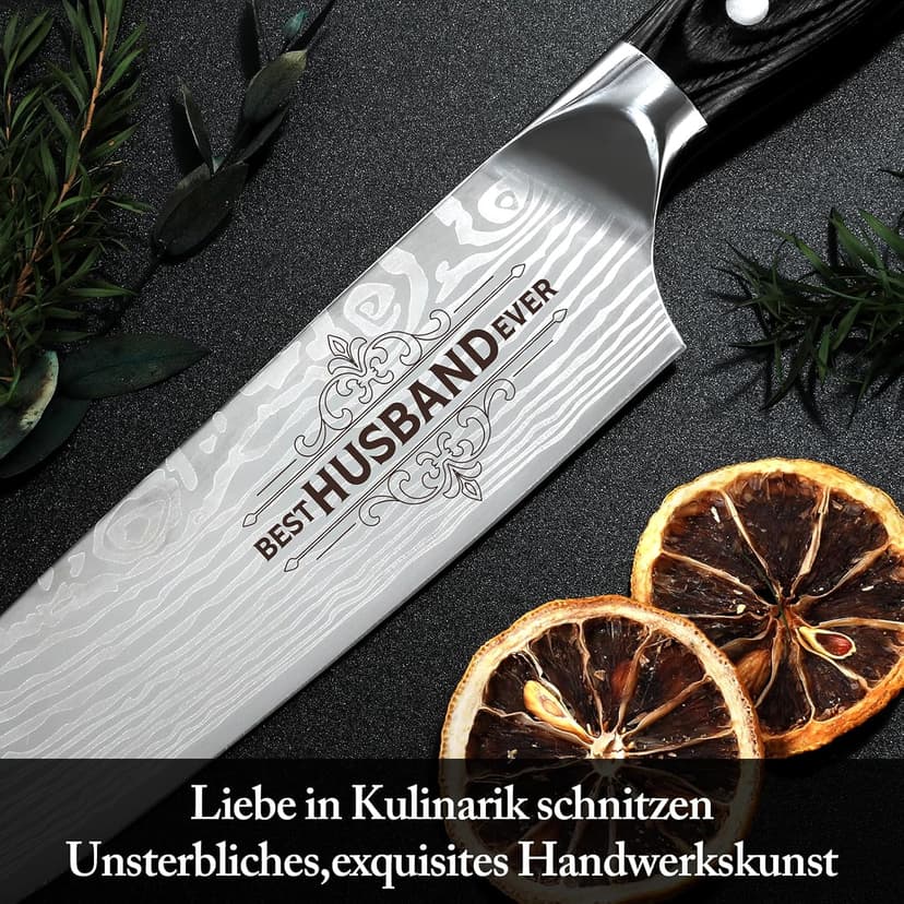 Anniversary Men Gifts for Husband from Wife Husband Birthday Gifts 8 inch Kitchen Knife Gifts Set for Men Professional Chef's Knife Christmas Presents for Him Husband(Best Husband)