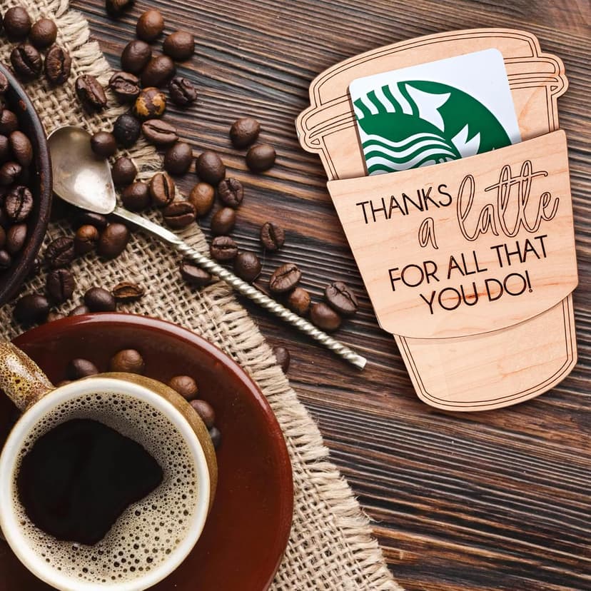 Thank You Gift - Coffee, Teach, Repeat Gift Card Holder - Lovely Teacher Gifts for Women, Men - Sturdy Plywood Card Holder - Teacher Appreciation Gifts for Wife, Husband - End Of Year Gifts for Teachers