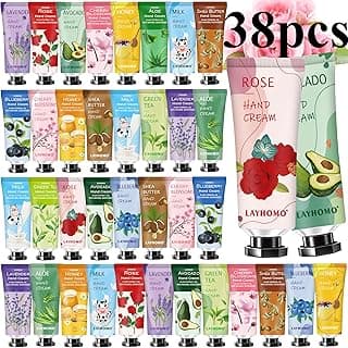 38 Pack Hand Cream Gifts Set,Mothers Day Gifts,Thank You Gifts,Nurses Week Gifts,Bridesmaid Gifts,Gifts for Women,Natural Plant Fragrance Hand Lotion Travel Size Mini Hand Cream for Dry Cracked Hands