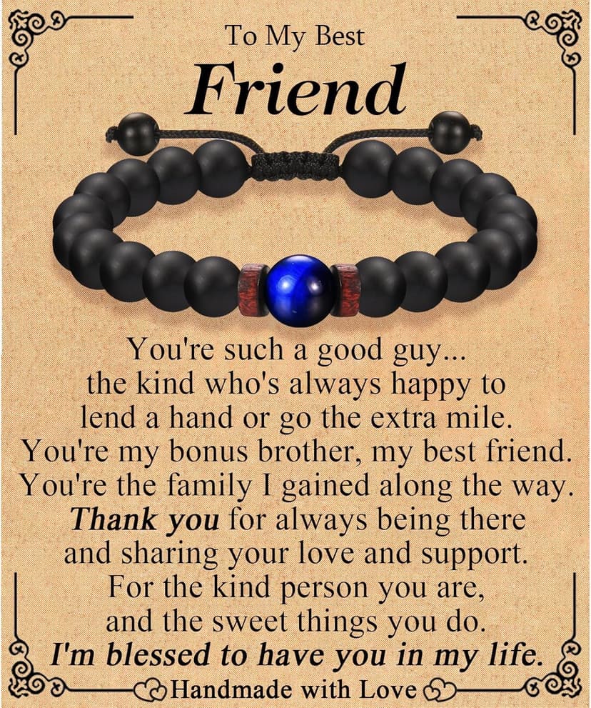 Bracelets Gifs for Friend Brother Husband Dad Brother in Law Son in Law Uncle Son Grandson Nephew, Birthday Christmas Valentines Fathers Stocking Stuffers Gifts for Men Boys Him with Sentimental Card