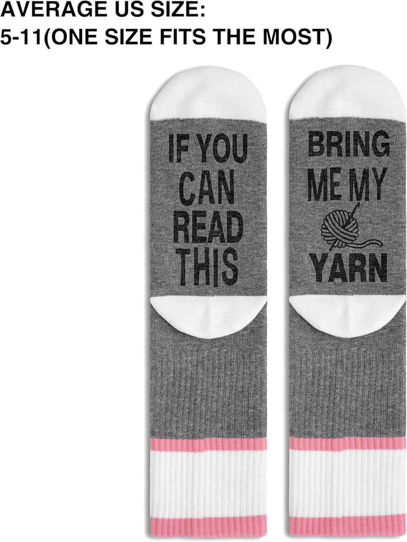If You Can Read This Socks, Bring Me My Yarn Socks Gifts, Knitting Gifts for Women Mom Grandma on Birthday Christmas