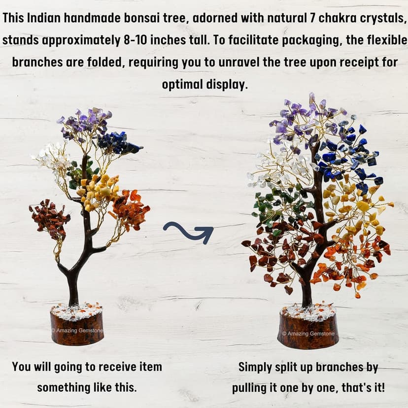 Amazing Gemstone Chakra Tree of Life Crystal Tree Gifts for Women - Spiritual Healing Crystals, Handmade Gemstone Ornament for Meditation, Yoga, and Home Office Decor Christmas Stocking Stuffer