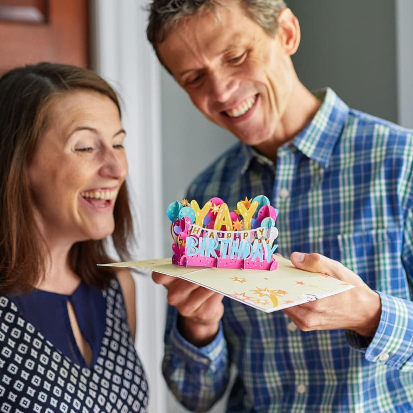 Lovepop Birthday Pop-Up Card for Her, Him, Girls, Boys - 3D Celebration Cards - Yay Happy Birthday - 5" x 7" - Blank Notecard & Envelope Included