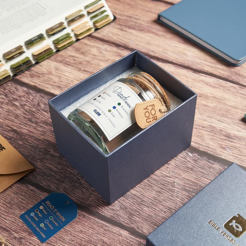 BLIEVE BLIEVE- Bible Verse Jar, Read Me When Bible Verses Jar For Daily Encouragement, Inspirational Prayer & Reflection, Christian Gifts For Women and Men, Religious Graduation Gifts (Men)