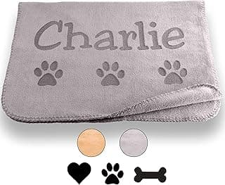 Custom Catch Personalized Dog Blanket - Gray or Beige - Small