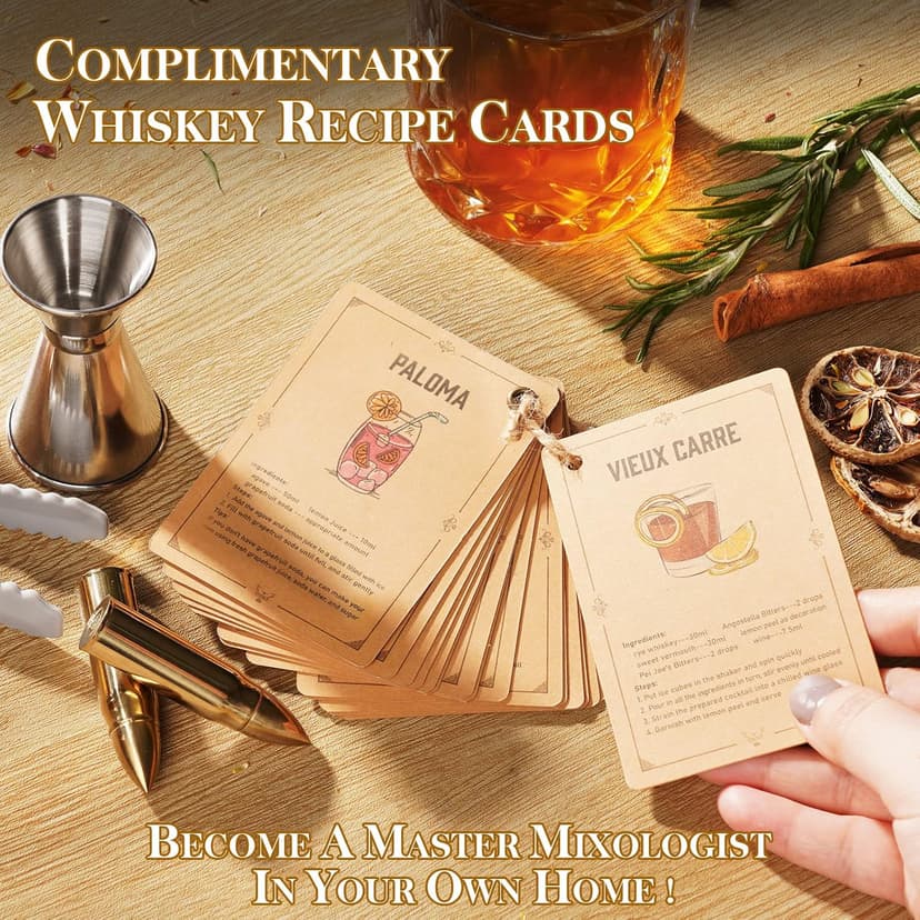 Oaksea Gifts for Husband Him Men, Reusable Stainless Steel Engraved Whiskey Stones Glasses Set Gifts, Birthday Wedding Stocking Stuffers for Husband Dad Boyfriend Fiance, Cool Burbon Scotch Set Gifts