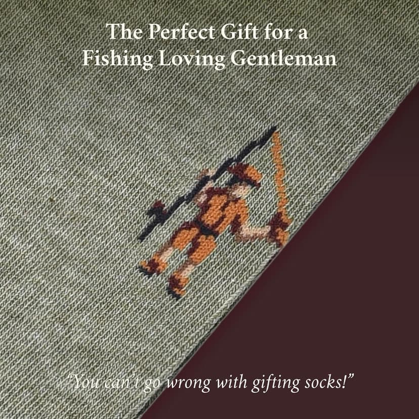 The Frustrated Fisherman - Funny Fishing Socks - Funny Fishing Gift for Men - 1 Pair, Size 8 to 13 - Fun Fisherman Socks