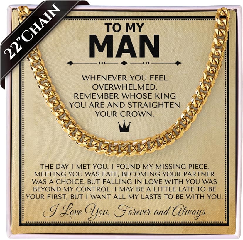 To My Man Steel Cuban Necklace - Meaningful & Romantic Gift