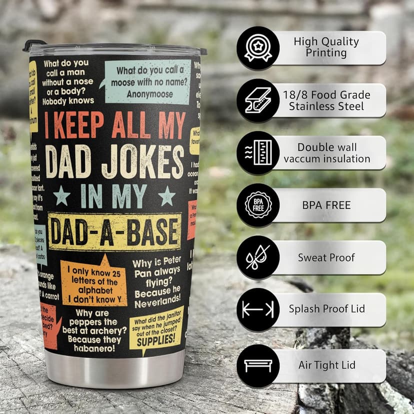 Funny Gift For Dad - Stainless Steel Tumbler 20oz - Dad Joke Gifts - Father Gift From Daughter, Son, Wife for Birthday, Fathers Day - Christmas Gifts For Men, Uncle, Brother