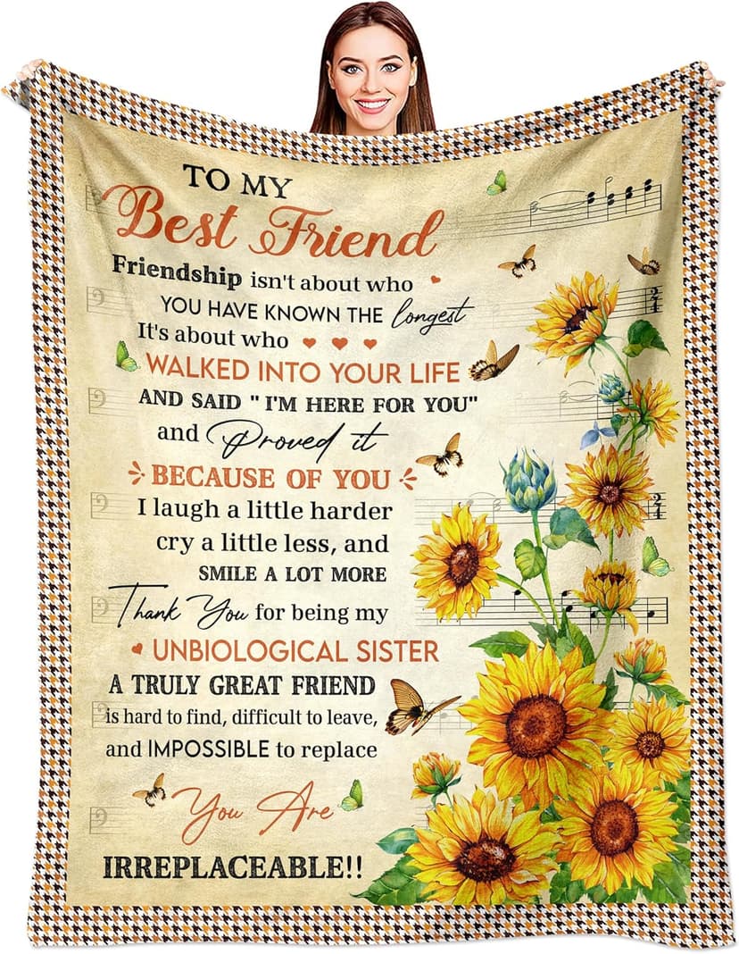 Best Friend Birthday Gifts for Women, Bestie Gifts for Women, Best Friends Blanket, Gift for Best Friend Woman, BFF Bestie Bday Presents Idea, to My Bestie Throw Blanket 60"X50"