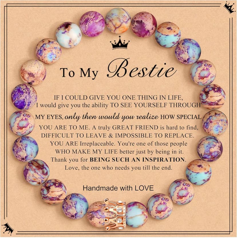 JoycuFF Woman Birthday Gifts Idea Friendship Gifts For Women Best Friends Besties Aunt Female Mom Daughter Granddaughter Gf Anniversary Christmas Graduation Healing Stone Crown Gifts For Her