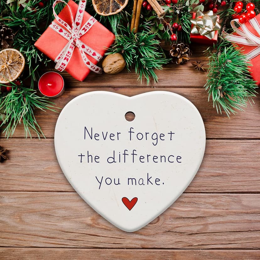 Thank You Gifts for Women, Nurse, Coworkers, Teacher, Retirement Farewell Going Away, Never Forget The Difference You Make Ornament, Christmas Ornaments 2025
