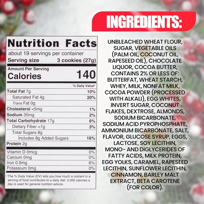 Lambertz European Holiday Cookie Tin – 64 Cookies, 12 Varieties, – Festive Gift Box Ready to Serve and Gift-Ready for Christmas and Office Sharing – 17 Ounces