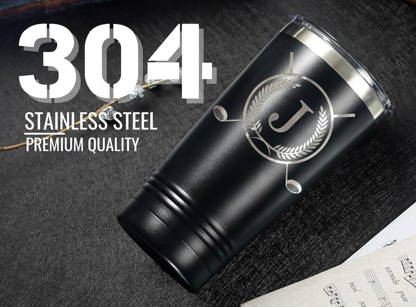 Onebttl Golf Gifts for Men with Initial for Golfer & Golf Lovers, 20oz Travel Mug with Golfing Design, Perfect Gifts for Men, Birthday, Christmas - J