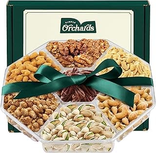 Holiday Nuts gift Basket - With a Variety of Freshly Roasted Nuts - Beautifully Packaged Gift Baskets for Men, Sympathy Basket For Dad, Christmas Healthy Gift.