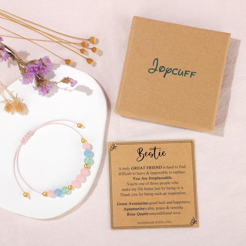 JoycuFF Gift For Friends, Women Friendship Gifts Idea, Bestie Daughter Mom Coworkers Birthday Gifts For Her, Mothers Day Christmas Healing Stone Beads Bracelet For Women