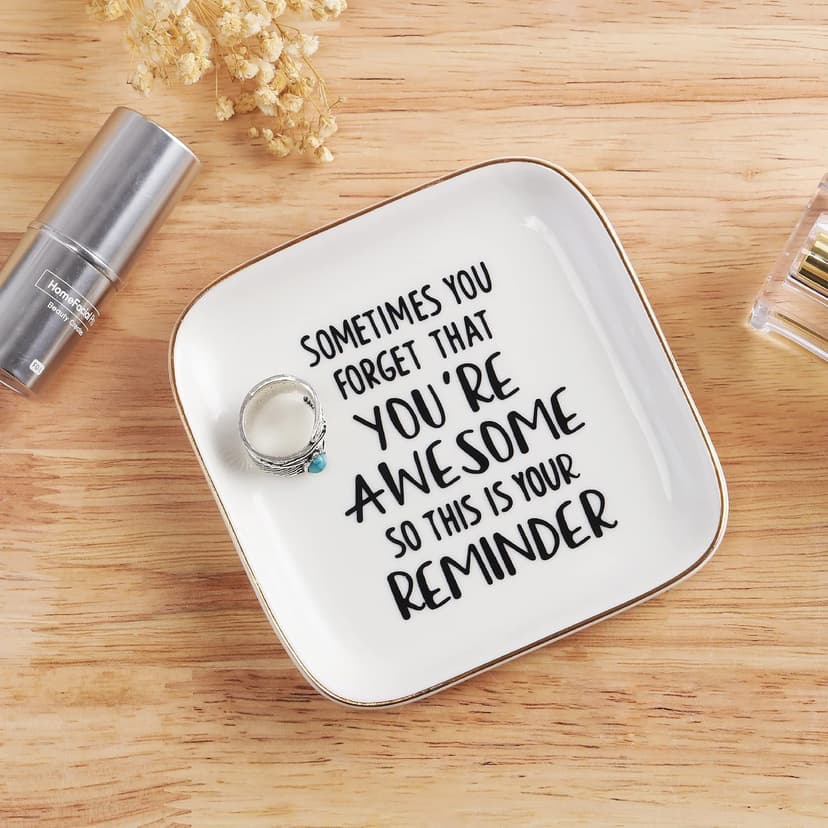 PUDDING CABIN Inspirational Gifts for Women Ring Dish You're Awesome So This is Your Remind Birthday Gifts for Women Unique, Friends Gifts for Her Mom Sister Coworker