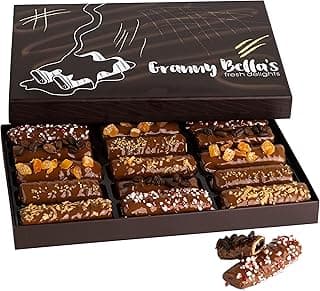 Granny Bellas Christmas Holiday Thanksgiving Gift Baskets, 15 Chocolate Wafers, Gourmet Covered Cookies, Candy Gifts Baskets for Dad , Husband, Son, Grandpa, Father, Food Delivery, Ideas for Him Her Mother, Grandmother