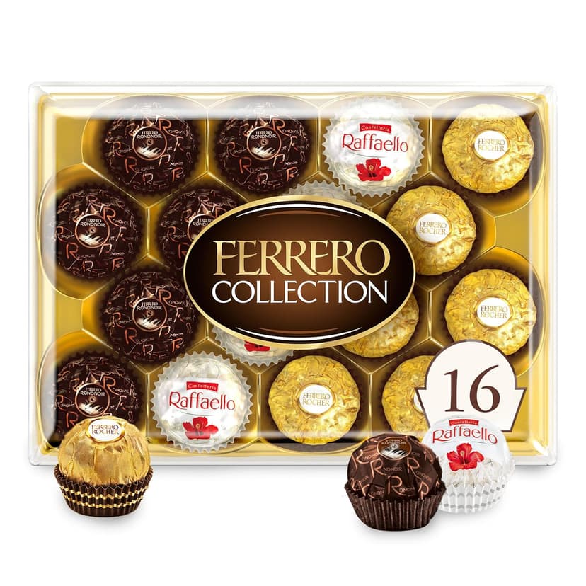 Ferrero Collection Fine Assorted Confections, Premium Chocolate Variety Pack with Ferrero Rocher, Raffaello, and Rondnoir, 6.1 oz, Gift Box for Sharing with Family and Friends