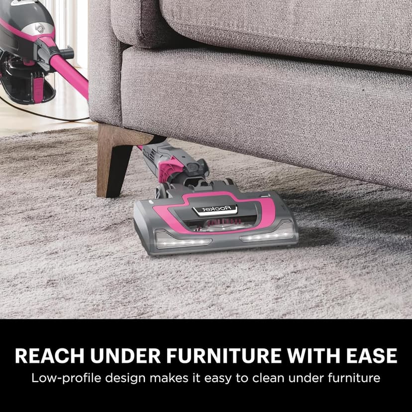 Shark HV371 Rocket Pro DLX Corded Stick, Removable Hand Vacuum, Advanced Swivel Steering, XL Cup, Crevice Tool, Upholstery Tool & Anti-Allergen Dust Brush, Fuchsia, Capacity