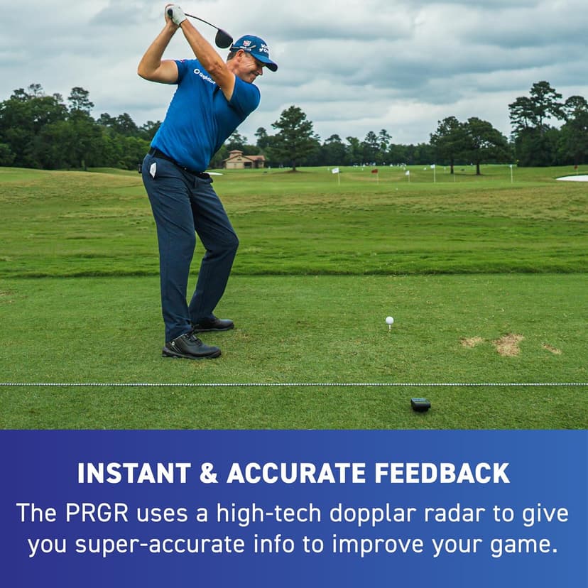 HS 130-A Portable Golf Launch Monitor | Doppler Radar Measures Club & Ball Speed, Smash Factor, Total & Carry Distance | Tracks Swing Speed Training Aids