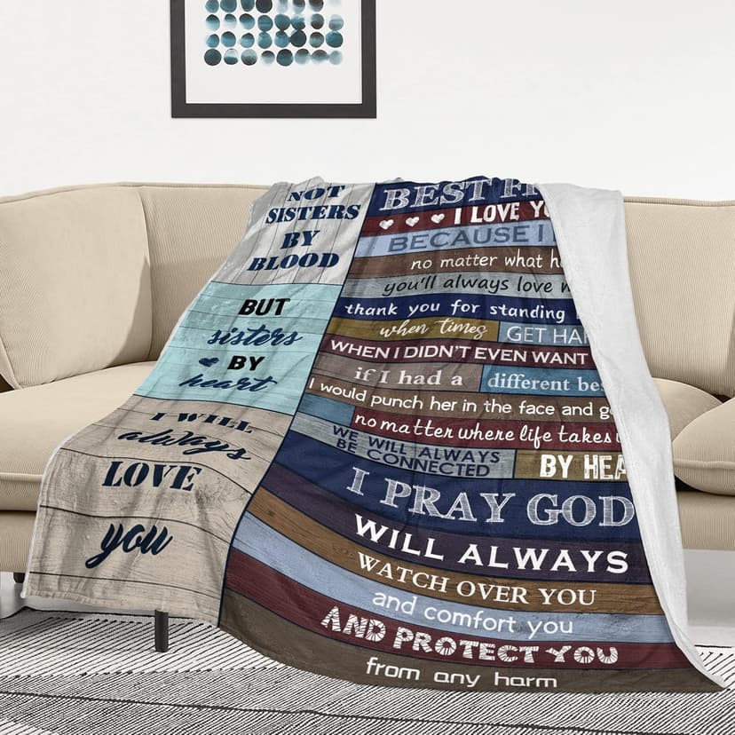 for Best Friends Women Blanket 60"x50", Best Friend Birthday Gifts, Friendship Gifts for Women Friend, Bestie Gifts, Gifts for Female Sister BFF
