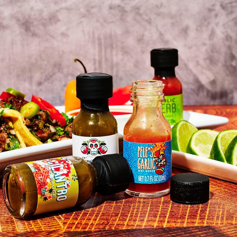 Thoughtfully Gourmet, Master Hot Sauce Collection Sampler Set, Flavors Include Garlic Herb, and More, Hot Sauce Gift, Set of 30