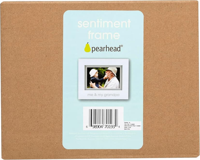 Pearhead Me and My Grandpa Picture Frame, Baby Keepsake Photo, Gender-Neutral Nursery Décor, First Father's Day, Grandparents Gift, White