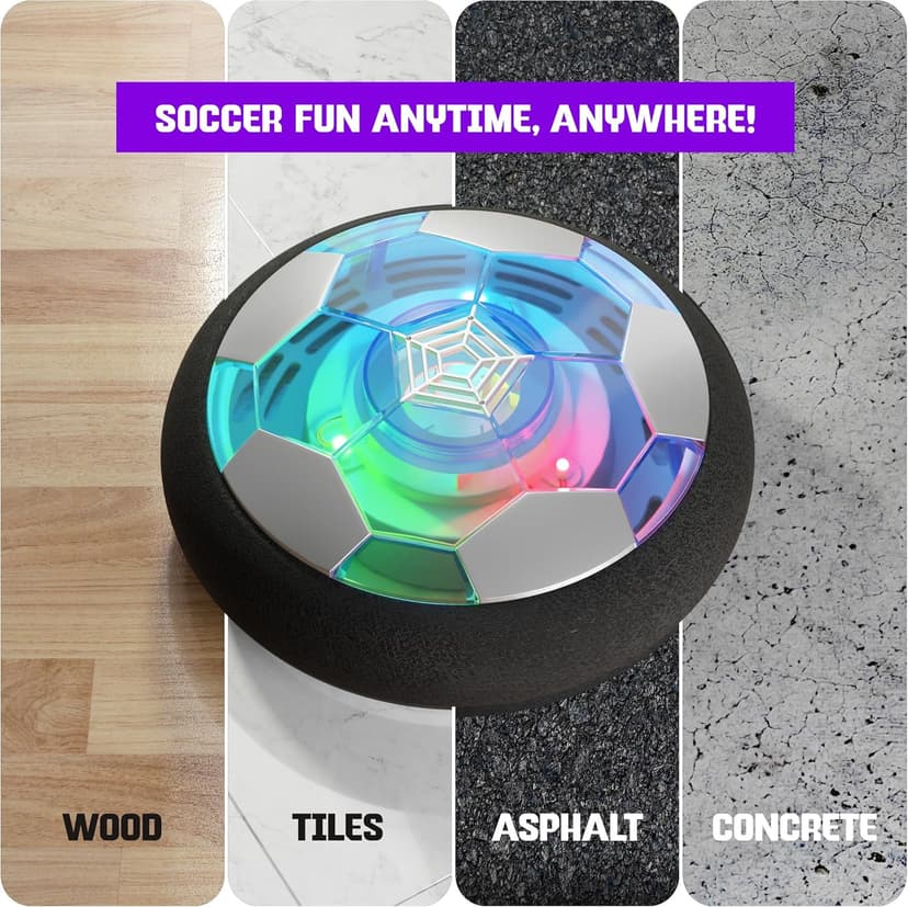 Hover Soccer Ball for Kids - Boy Birthday Gifts - Indoor Toy Games Gift for Boys Age 6, 7, 8, 9, 10, 11, 12 Year Old - Light-Up Toys Game for Kid - 6-8, 8-12 - Gift for 8 Year Olds (Single)