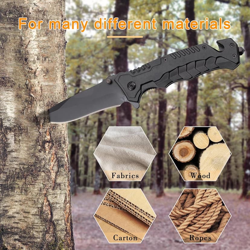 Corfara Engraved Black Pocket Knife for Stepfather Birthday Gifts - Dad & Father's Day Gift from Daughter & Son - Thank You for Being the Dad You Didn't Have to Be