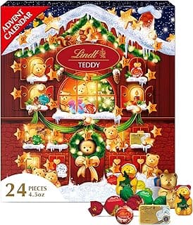 Lindt Holiday Teddy Bear Advent Calendar Assorted Chocolate Candy, 4.5 oz.