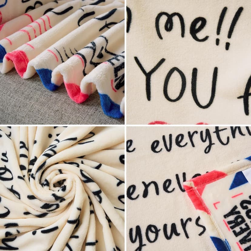 Joiedomi Birthday Gifts for Mom Soft Flannel Mom Blanket for Women Wife Grandma Mothers Day Anniversary Present from Daughter Son 50" x 60" Ivory White