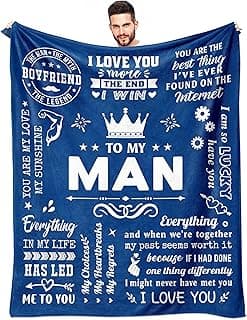 Boyfriend Gifts from Girlfriend, Birthday Gifts for Him Boyfriend Ideas, Anniversary Meaningful Gifts for Boyfriend Throw Blanket 60" x 50"