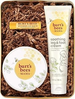 Burt's Bees Pregnancy Essentials Gifts Set, 3 Giftable Baby Shower Products & Must Have Baby Registry Items, Nourishing Skincare - Mama Belly Butter, Original Lip Balm, Leg & Foot Cream