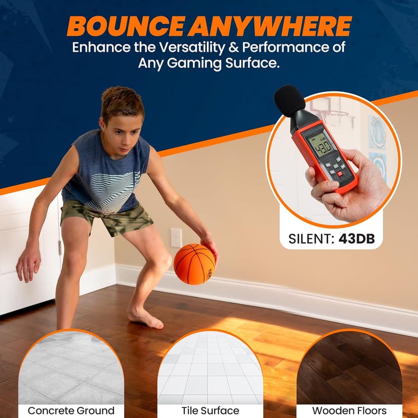Ninja Silent Basketball- Soft Foam Indoor Hoop Play | Soundless Ball for Quiet Dribbling and Indoor Training